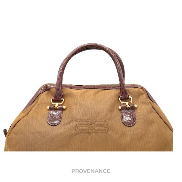 🔴 Balenciaga BB Logo Tote Bag - Tan Brown Croc - Picture 5 of 16